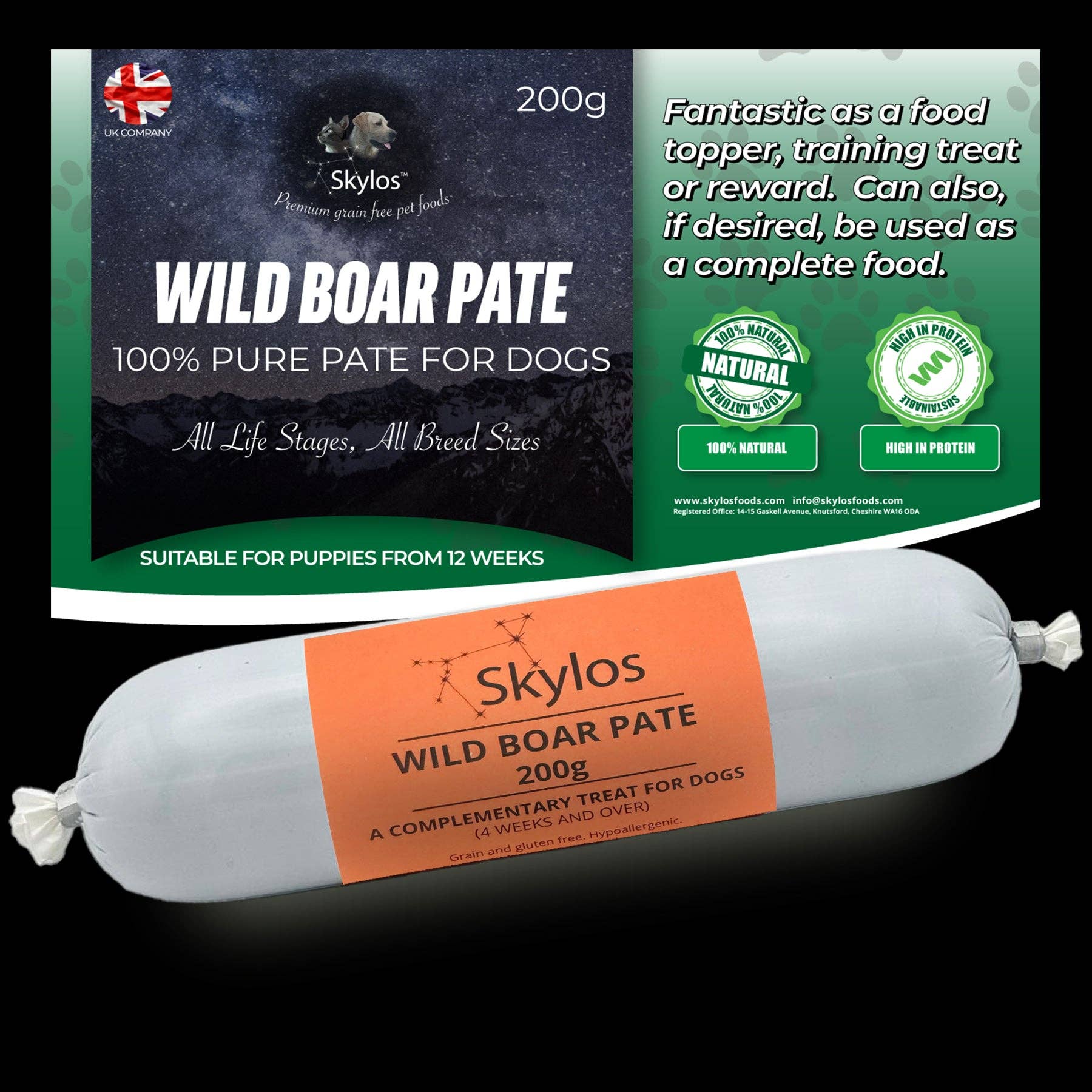 Skylos Foods – wholesale Pet food – Dog – Skylos Pate in 9 Flavours and 2 Sizes17