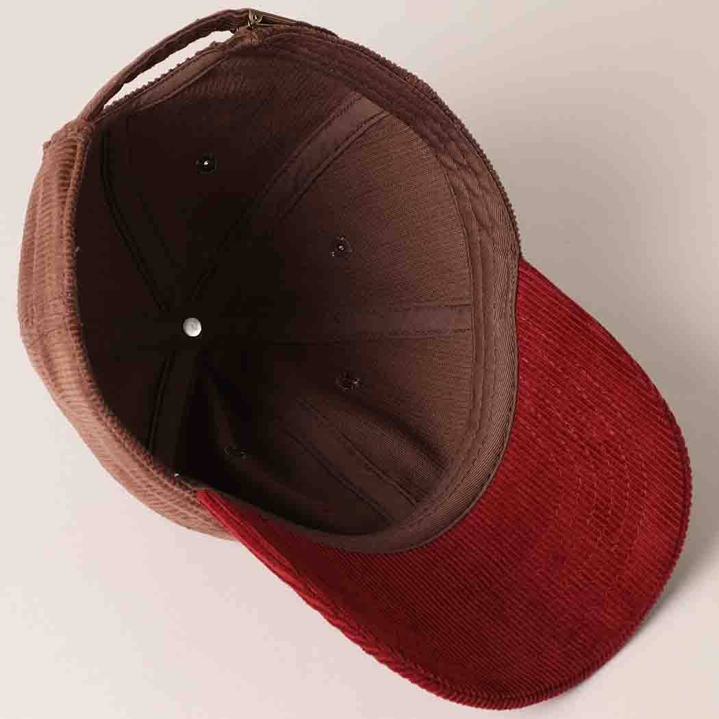 Fashion City - Wholesale Baseball Cap - Unisex - Corduroy Two-Tone Adjustable Baseball Cap8