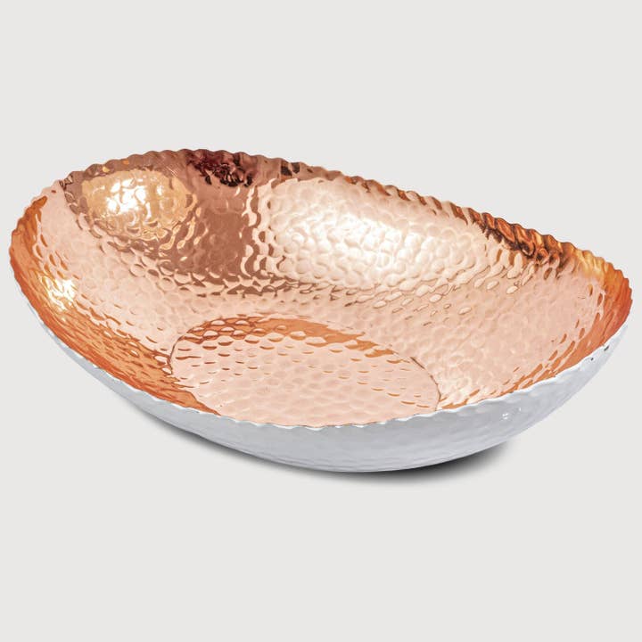 Monarch Abode - Wholesale Decorative Plate/Dish/Bowl - Hand Hammered Modern Decorative Bowl 12.75 x 8.75 inch8