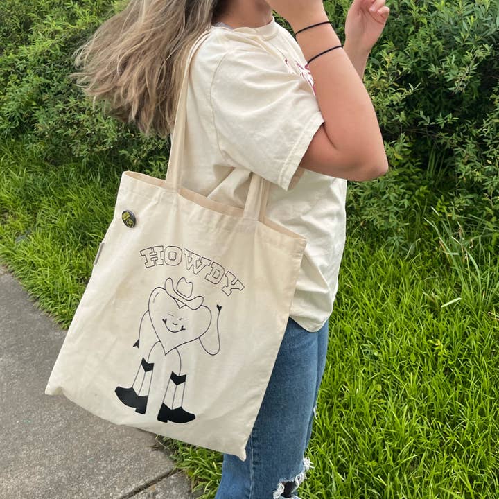 Howdy Tote Bag for wholesale by Sunday Violets