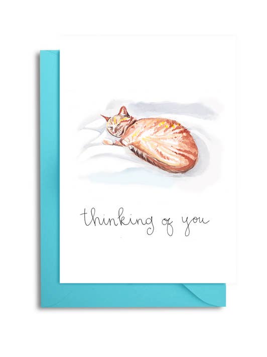 Thinking of You Card - Slapende kattenkaart voor wholesale door Slow Poke Press