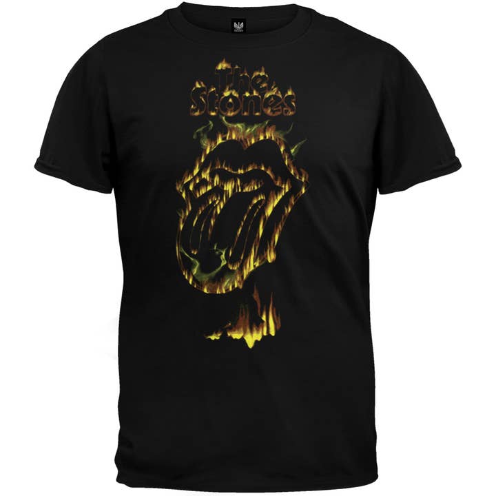 Rolling Stones - Flaming Tongue Men's Premium Soft T Shirt for wholesale by Official Store
