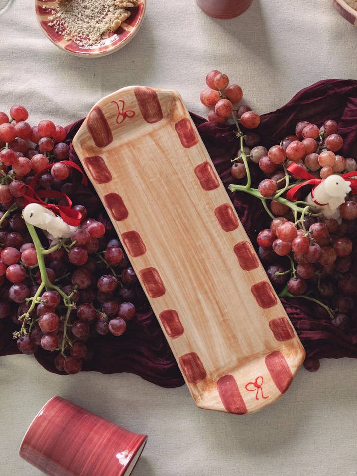 Keramisk aptitretare – Vinröd & Beige – Noelle för wholesale av Alfar Tierra Cocida