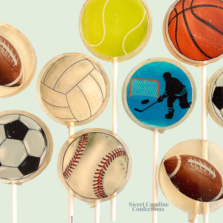 Sports Collection Lollipops, Lime Flavor, 10/Case -VEGAN for wholesale by Sweet Caroline Confections