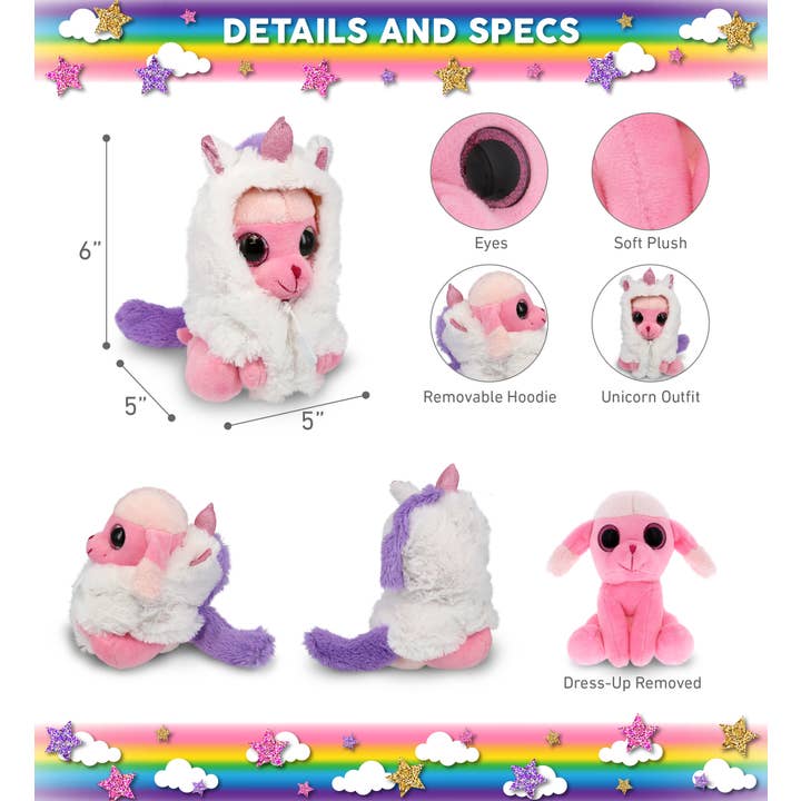 Cota Global - Wholesale Stuffed/Plush Toy - Kids & Baby - Plush Unicorn - Sparkle Eyes Plush - Small Pink Poodle Dog2