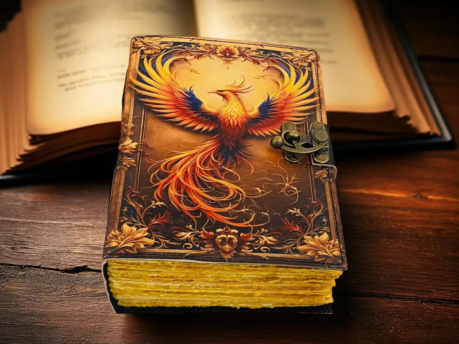 MNM HANDICRAFTS - Wholesale Journal/Diary - Phoenix Leather Journal Rebirth Grimoire Book Handmade Fire4