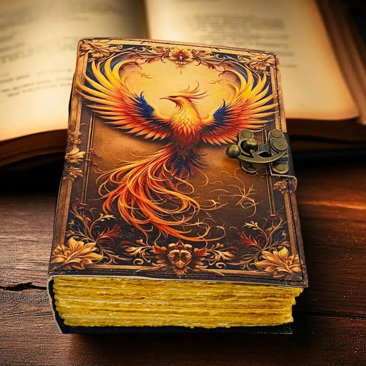 MNM HANDICRAFTS - Wholesale Journal/Diary - Phoenix Leather Journal Rebirth Grimoire Book Handmade Fire4