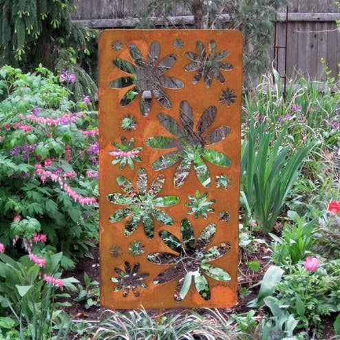 Outdoor Privacy Screen Wall Hanging (Flower Power) for wholesale by Rustica Ornamentals