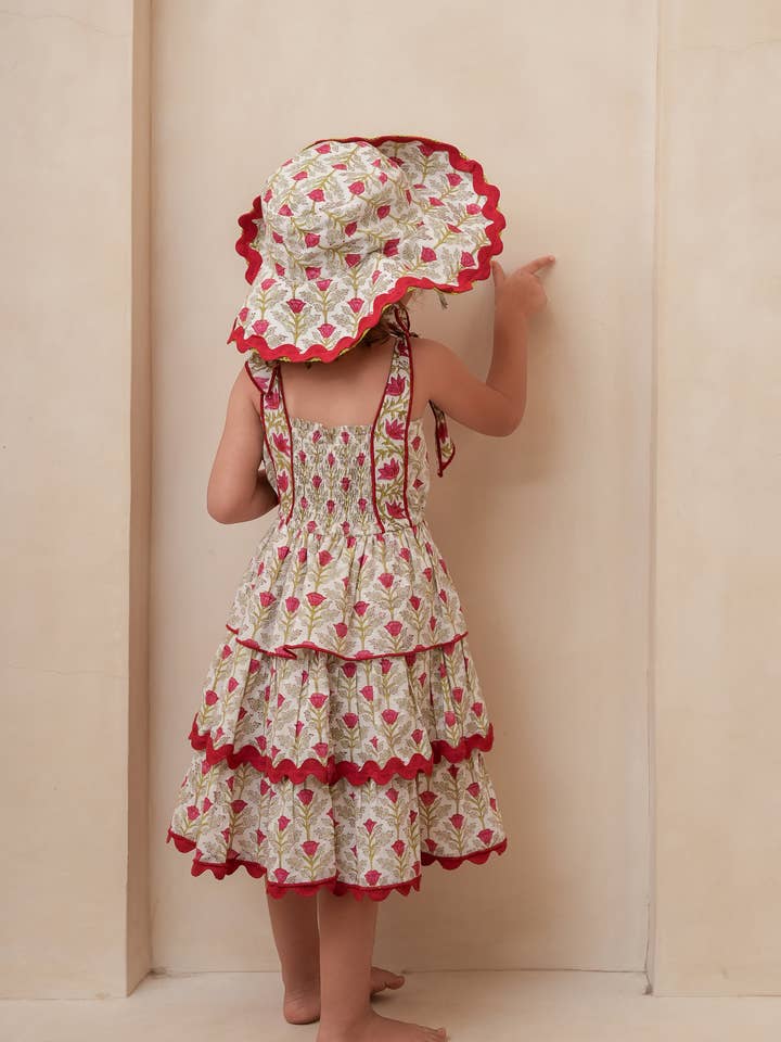 RED FLORAL PRINT SUN HAT: Infant : Toddler : Tween for wholesale by Yo Baby