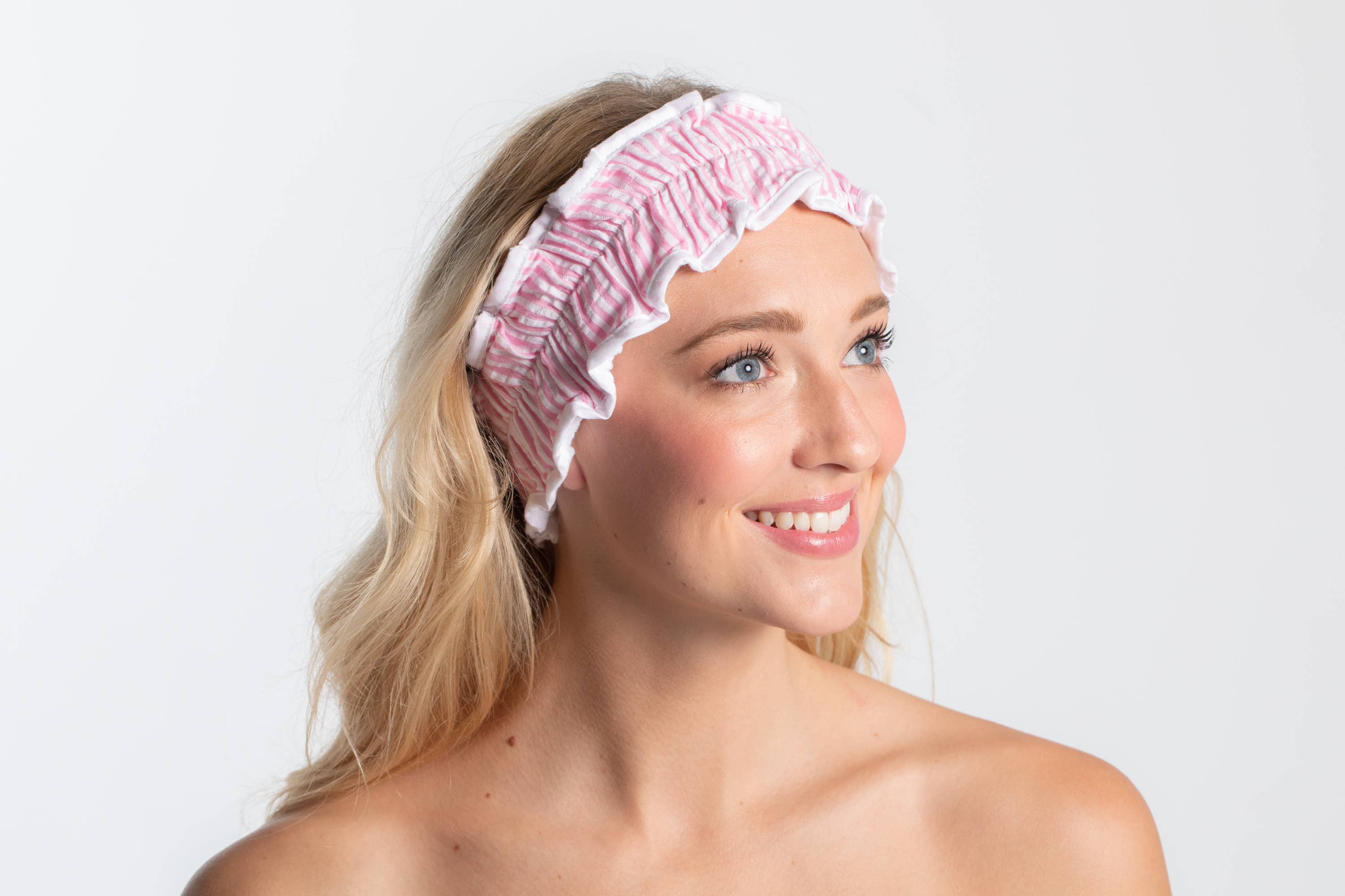 Bella Sleep + Spa - Wholesale Spa Headband - Seersucker Spa Headband - Pink