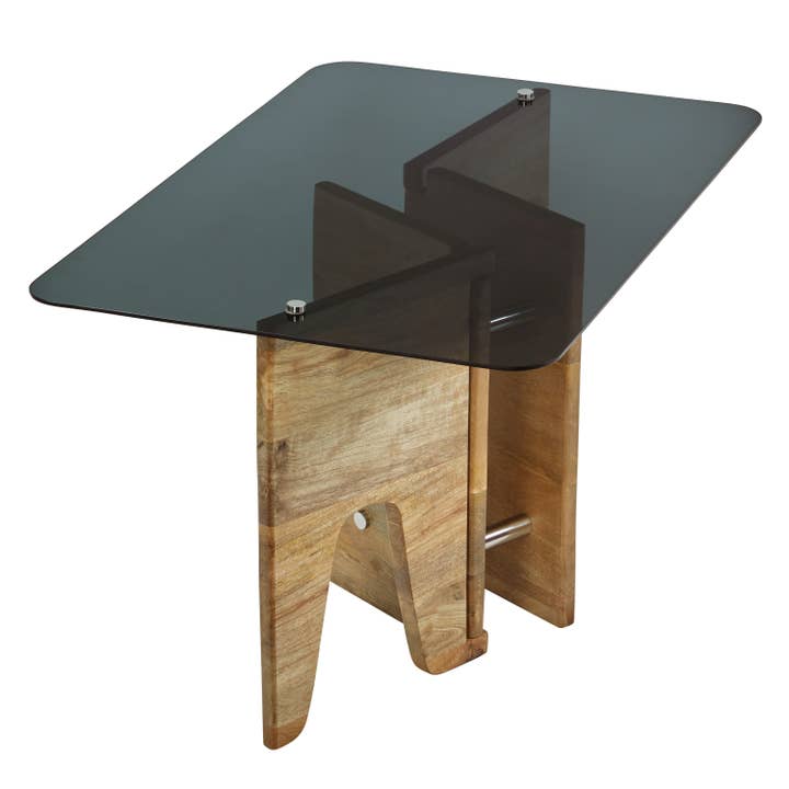 River of Goods - Wholesale Coffee Table - 32" Mildred Mid-Century Wood & Gray Glass Coffee Table1