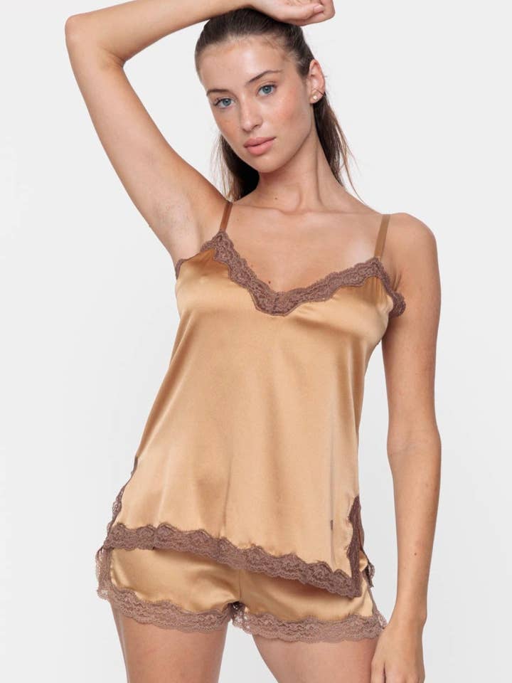 Zijden boxershort Vison - Koffie voor wholesale door Vannina Vesperini