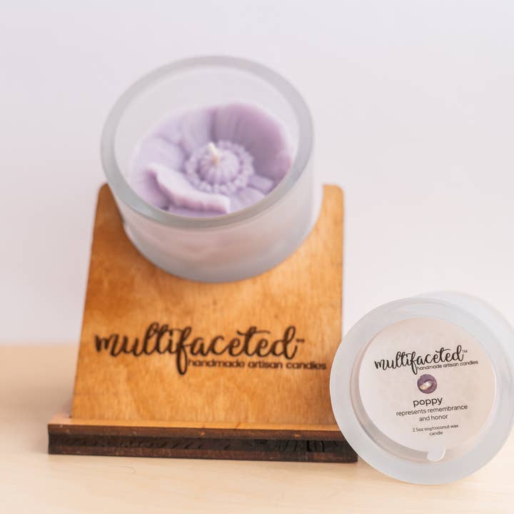 Multifaceted™ Artisan Candles - Wholesale Novelty Candle - Poppy Flower Candle, Eco -Friendly Candle - multiple sizes4