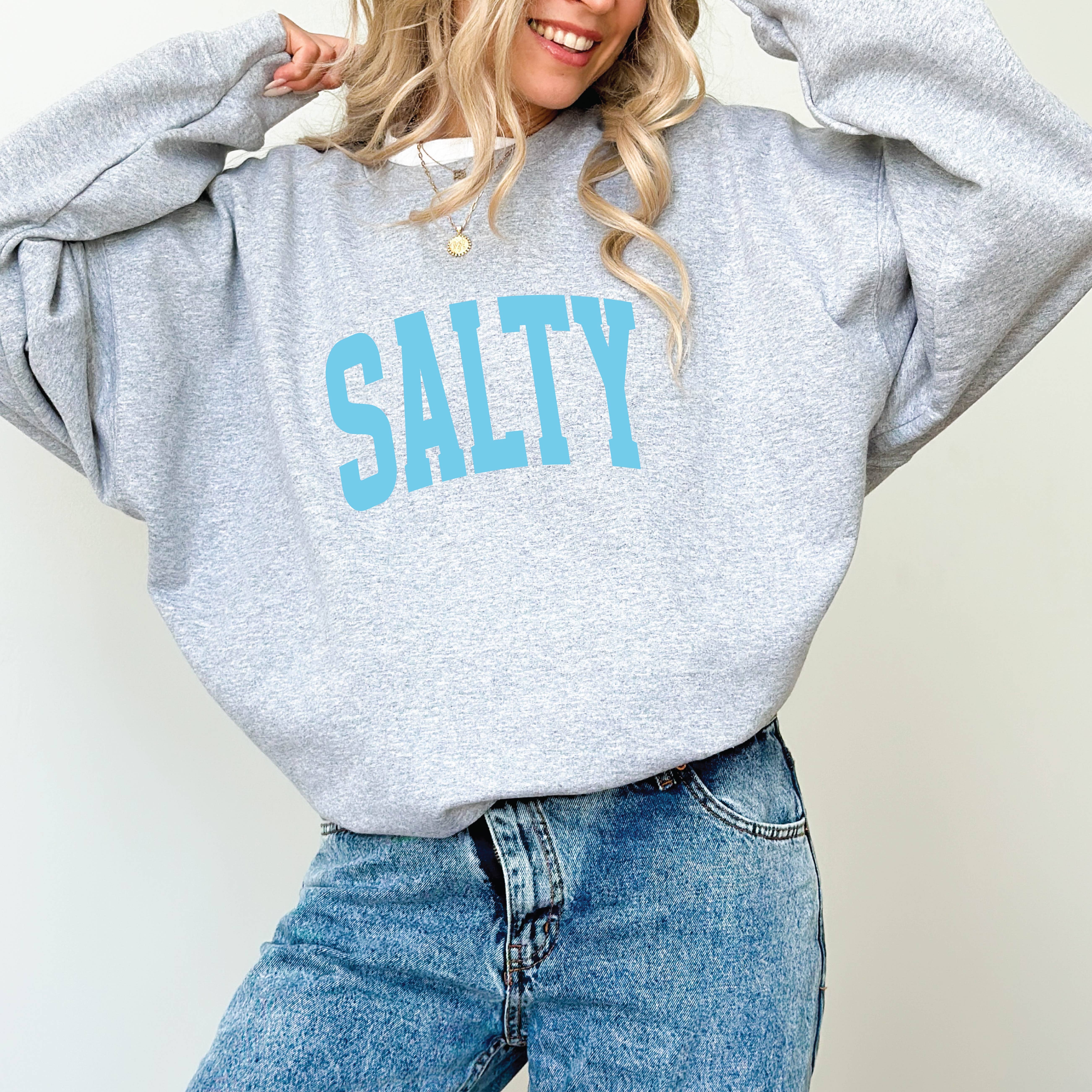 P E T I T R U E - Wholesale Graphic Sweatshirt - Women's - Salty Crewneck Sweatshirt Summer Sweaters Oversized Beach 3