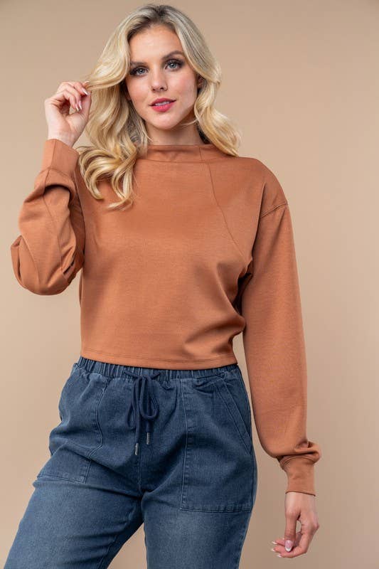 White Birch – Top de malha - Mulher por atacado – Camisola de Manga Comprida T10272 Manga Comprida em Malha Sólida0