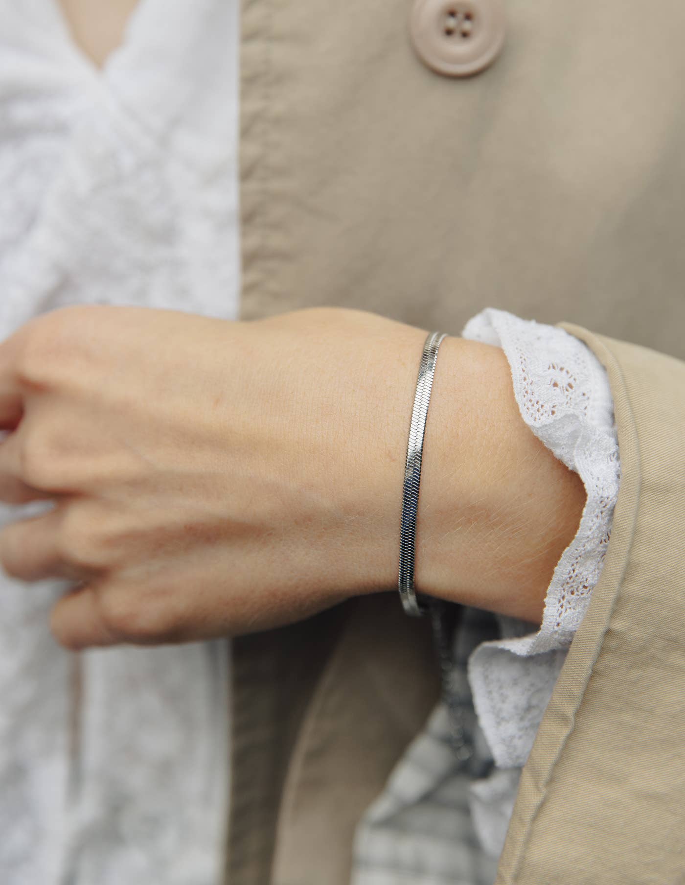 Nordic Muse - Wholesale Link & Chain Bracelet - Silver Snake Chain Bracelet, Waterproof1