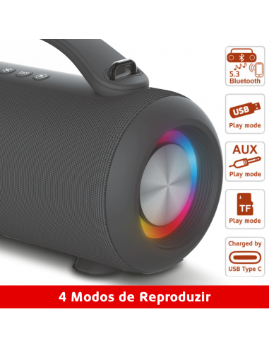 Haeger - Wholesale Speakers - HAEGER Super Boom Portable Bluetooth Speaker - 24-hour Battery Life, IPX5 Splash Resistance, RGB Lighting6