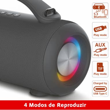 Haeger - Wholesale Speakers - HAEGER Super Boom Portable Bluetooth Speaker - 24-hour Battery Life, IPX5 Splash Resistance, RGB Lighting6