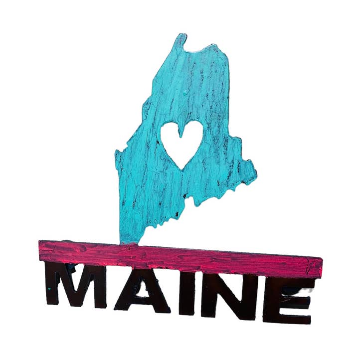 Regalo personalizado con forma de corazón con código postal del estado de MAINE, orgullo estatal para venta al por mayor de Whimsies