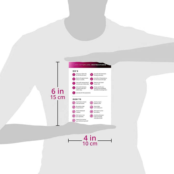 SecretsID - Wholesale Eyelash/Brow Serum - Lash Extension Aftercare Cards - Pack of 50 - 4 x 6”4