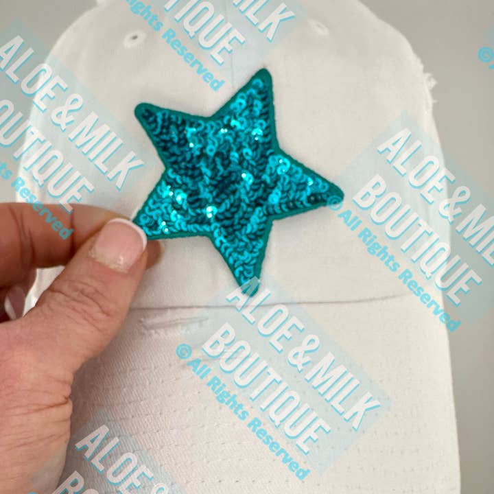 Aloe and Milk Boutique - Wholesale Patch - New Sequin Star Small, sequin star patch, cheer patch8