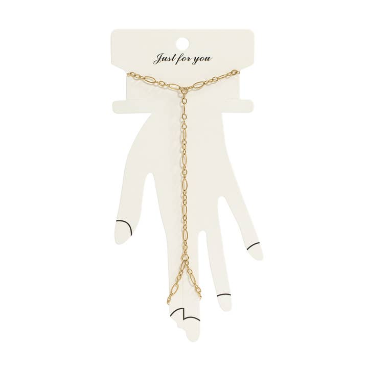 WJW - Wholesale Link & chain bracelet - 18K Gold PVD Stainless Steel Hammered Oval Hand Chain4