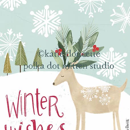 Winter Wishes Reindeer for wholesale by True and Lovely (formerly polka dot mitten)