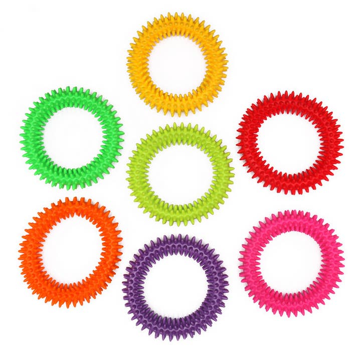 PAWPAWwholesale - Wholesale Pet Chew Toy - Dog - Durable TPR Spiked Ring - Dog Chew Toy_CWMM7191