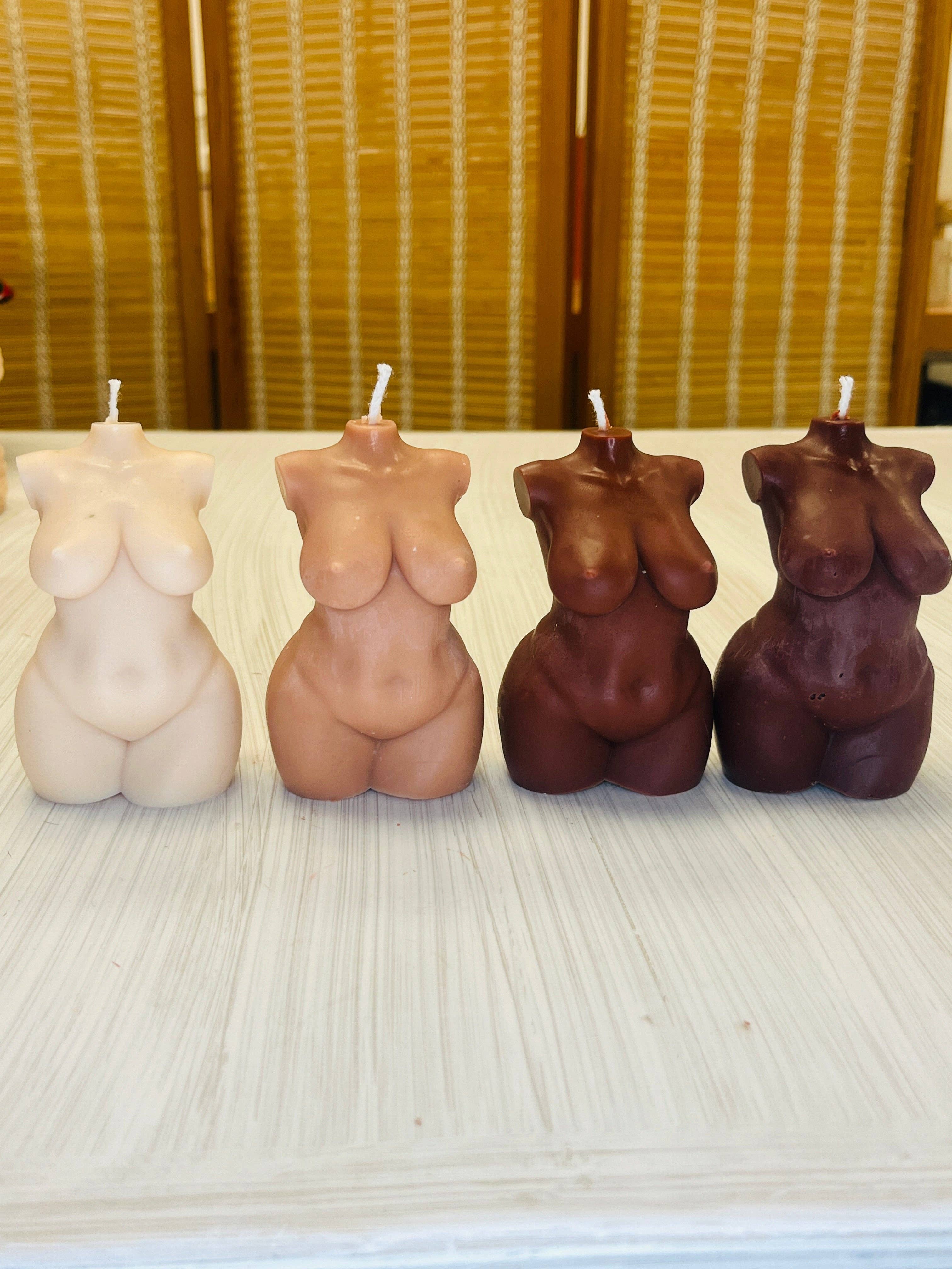 MadebyOmo - Wholesale Novelty Candle - Goddess Skin toned soy pillar candles l Adult  Candle l Kink7