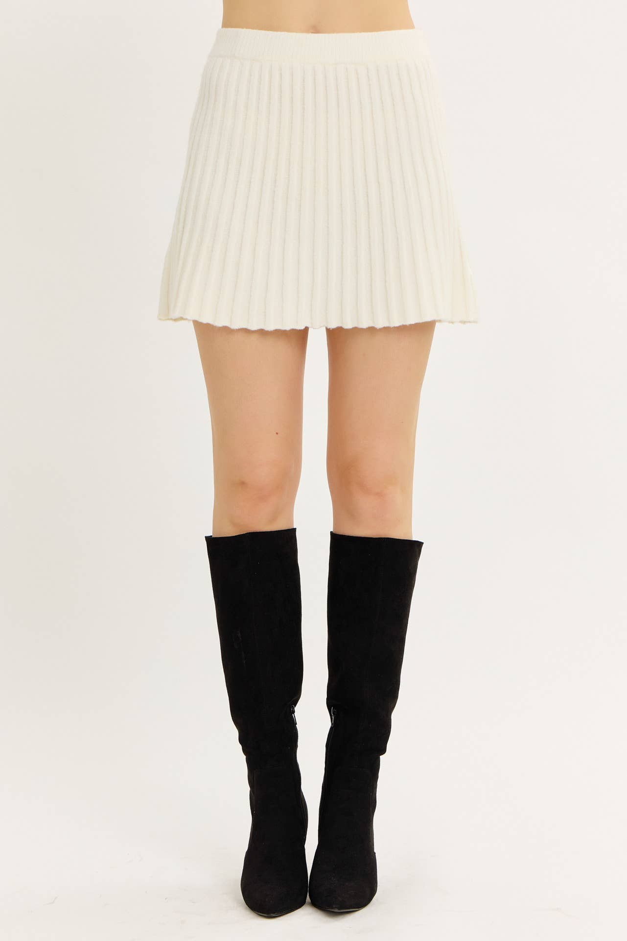 idem ditto - Wholesale Skirt - Women's - FLIRTY ESSENTIAL PLEATED SWEATER MINI SKIRT25