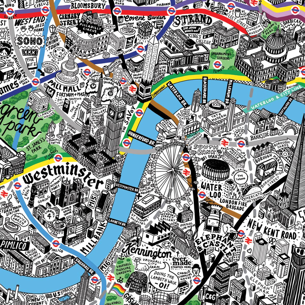 Evermade - Wholesale Puzzle - Adult - 1000 Piece Jigsaw Hand Drawn Map of London4