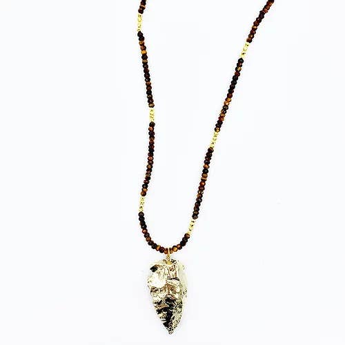 Colar de ponta de flecha de olho de tigre por atacado de HEATHER FORD