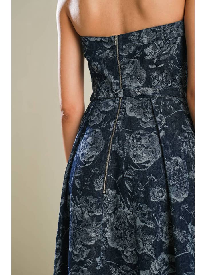 A jacquard denim midi dress - FD1260 for wholesale on Faire
