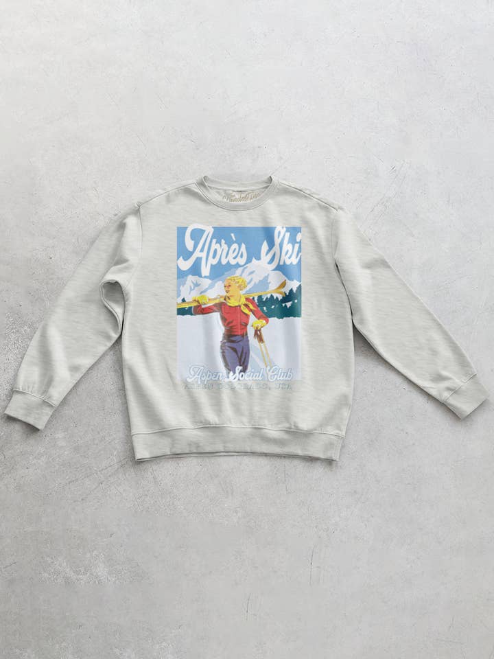 The Clandestine Underground - Wholesale Graphic Sweatshirt - Unisex - Apres Ski, Aspen Social Club Oversized 90's Sweatshirt