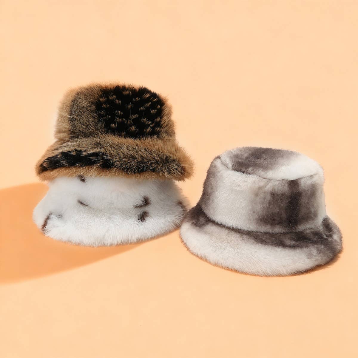 ACCITY - Wholesale Bucket Hat - Women's - Women’s Fuzzy Plush Bucket Hat Winter Warm_CWAH047854