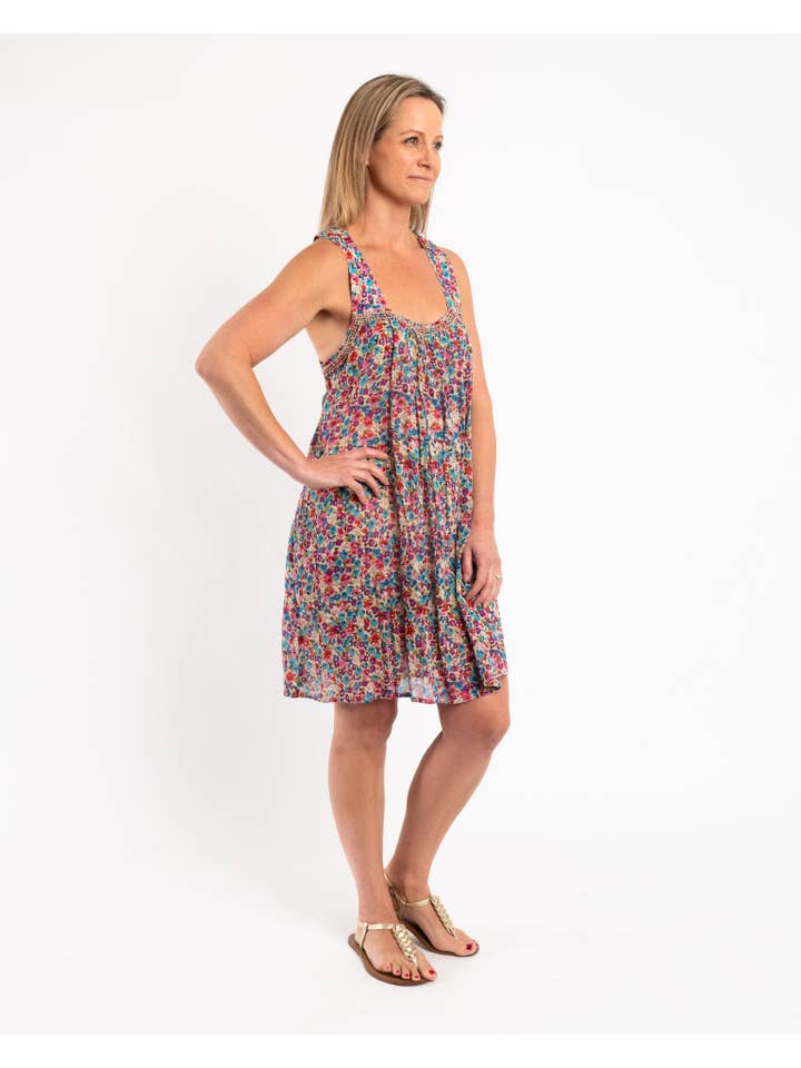 Mozaic by Euro Dreaming - Wholesale Dress – Women's - Beaded Above The Knee Summer Cotton Dress2