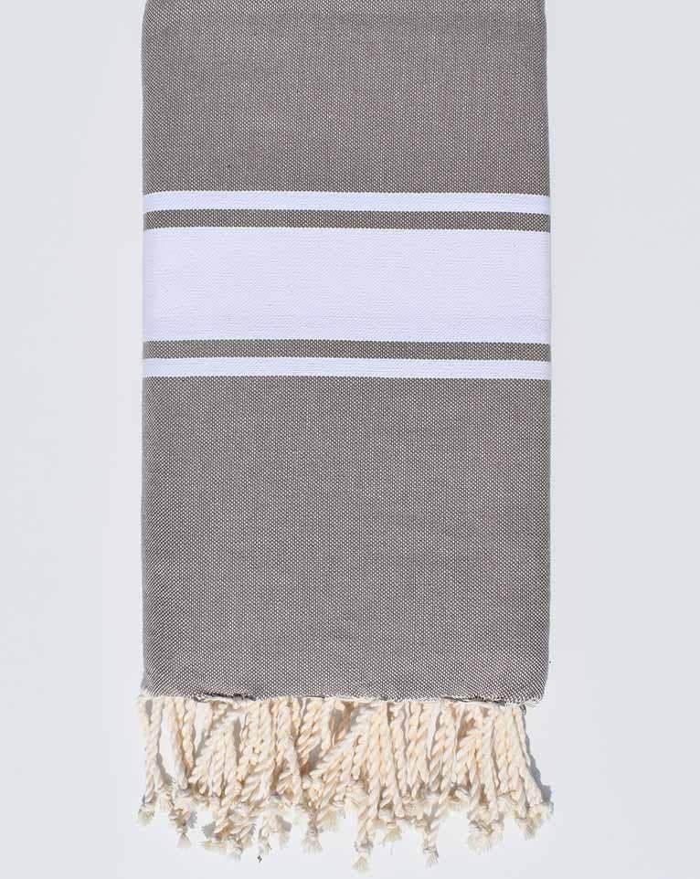 Fouta Tunisia - Vente Serviette de plage - Fouta XL Classique avec Bandes Blanches11