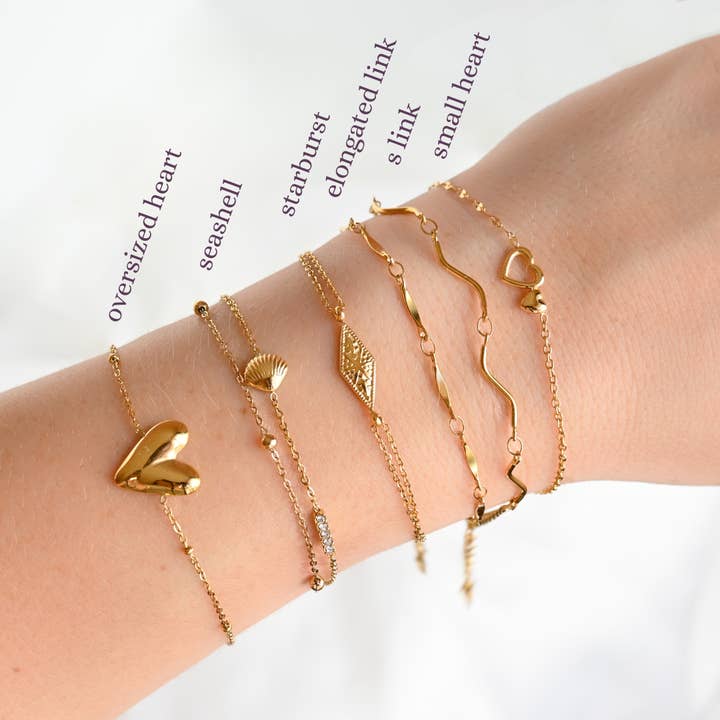 Blueyejewelry - Wholesale Charm/Dangle Bracelet - Gold Charm and Chain Bracelets - Waterproof Summer Bracelets