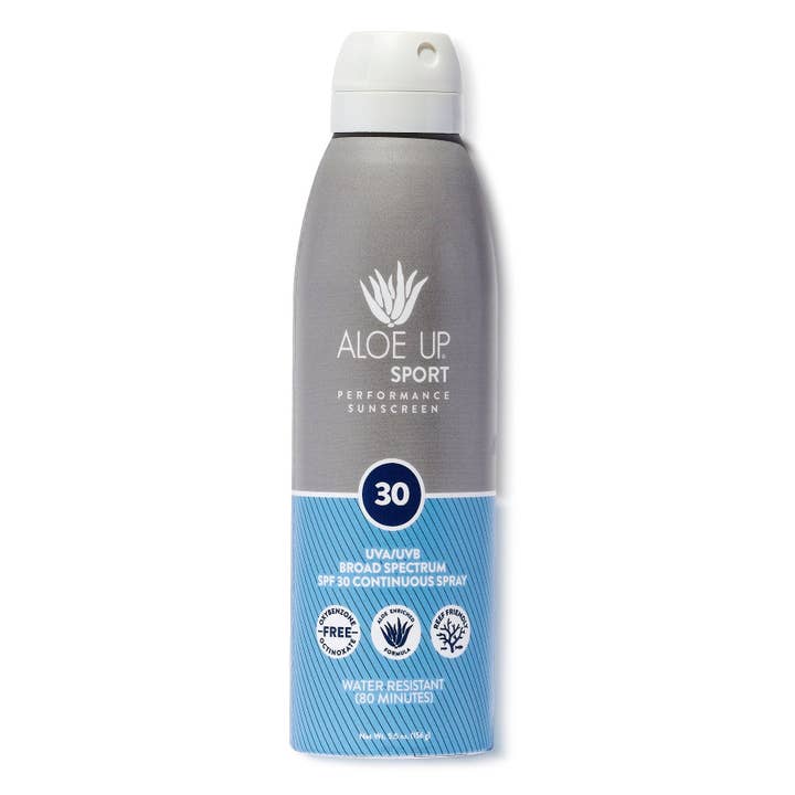 Sport SPF 30 Continuous Spray Sunscreen for wholesale by Aloe Up Sun & Skincare