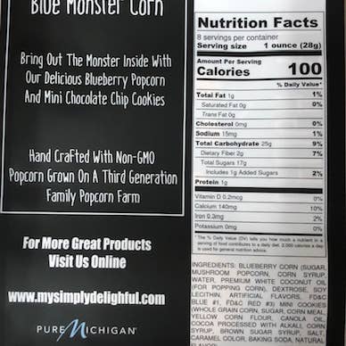 Simply Delightful - Vente Pop-corn - Popcorn bleu Monster 8 oz