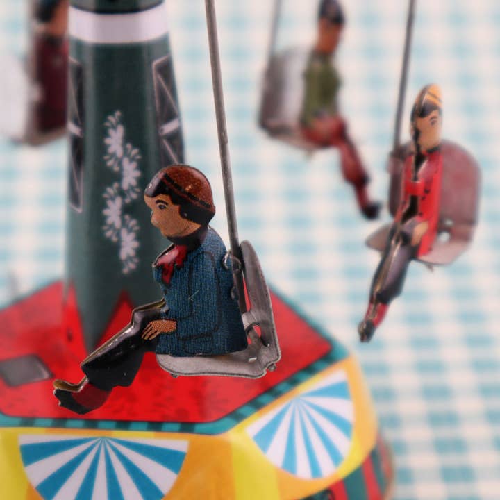 Tribal Trade GmbH - Wholesale Decorative Figurine - Tin toy carousel swing fair tin carousel 027