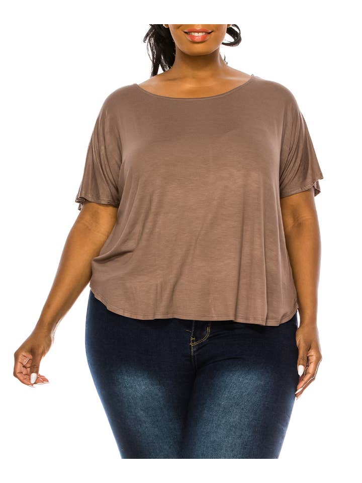 Studio Ko Clothing - Wholesale Tunic - Women's - BAMBOO DOLMAN TOP PLUS SIZE