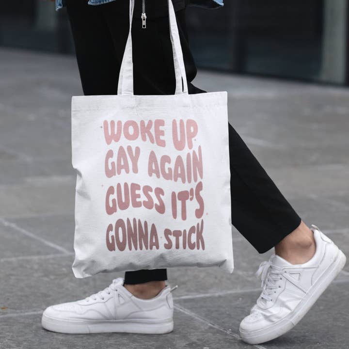 Borsa Tote « Woke Up Gay » | Borsa Pride Month | LGBTQ+ per la vendita all'ingrosso da parte di After Five Designs