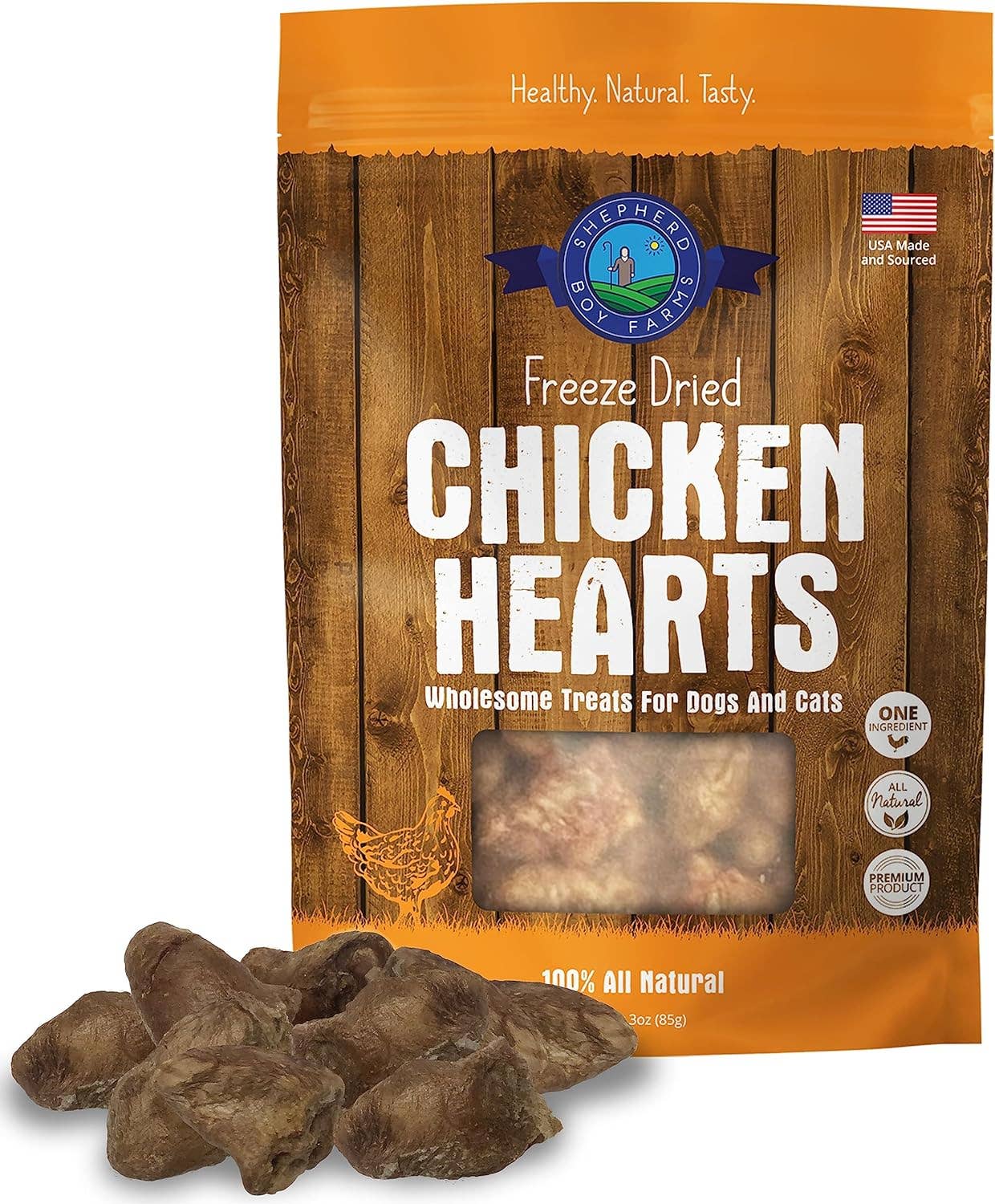 Shepherd Boy Farms - Wholesale Pet Treats - Dog - Freeze Dried Chicken Heart Treats