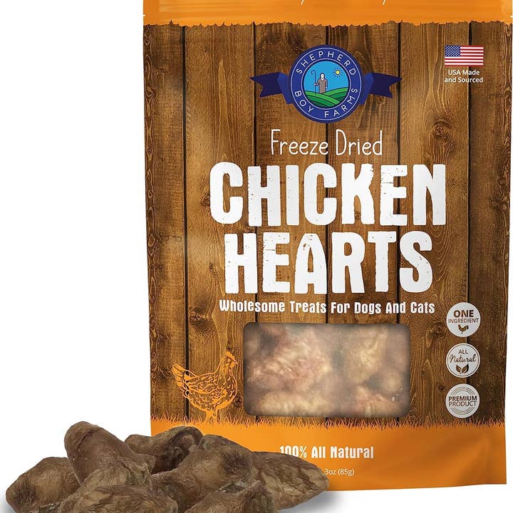 Shepherd Boy Farms - Wholesale Pet Treats - Dog - Freeze Dried Chicken Heart Treats0