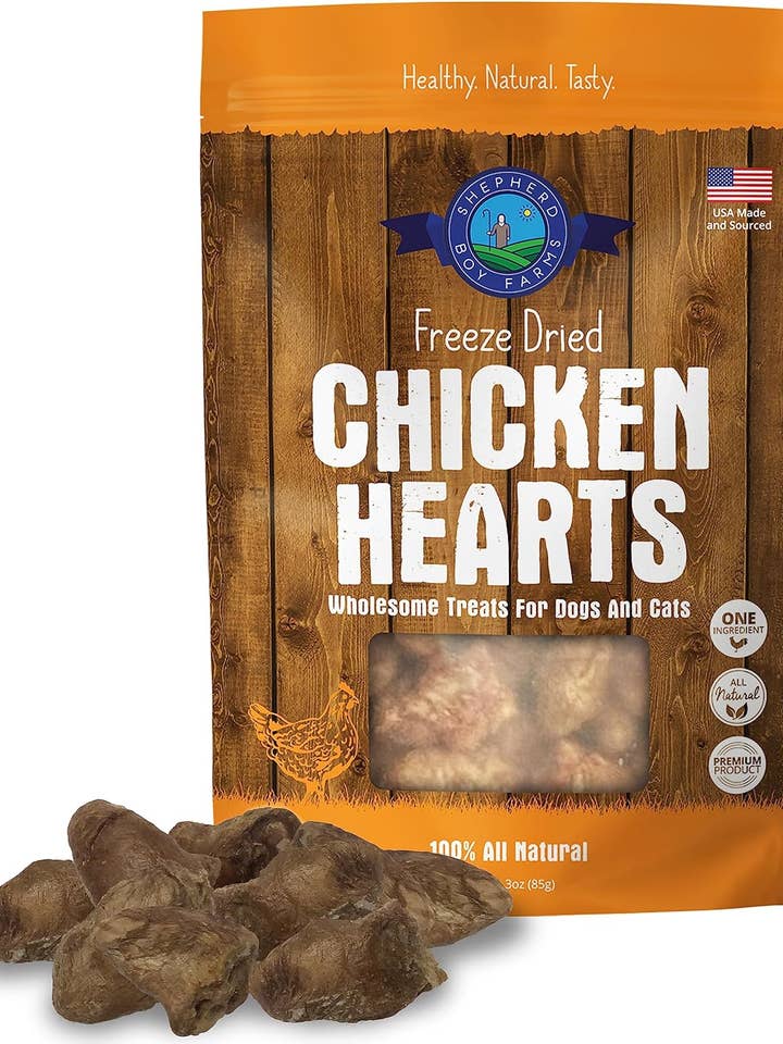 Freeze Dried Chicken Heart Treats for wholesale by Shepherd Boy Farms