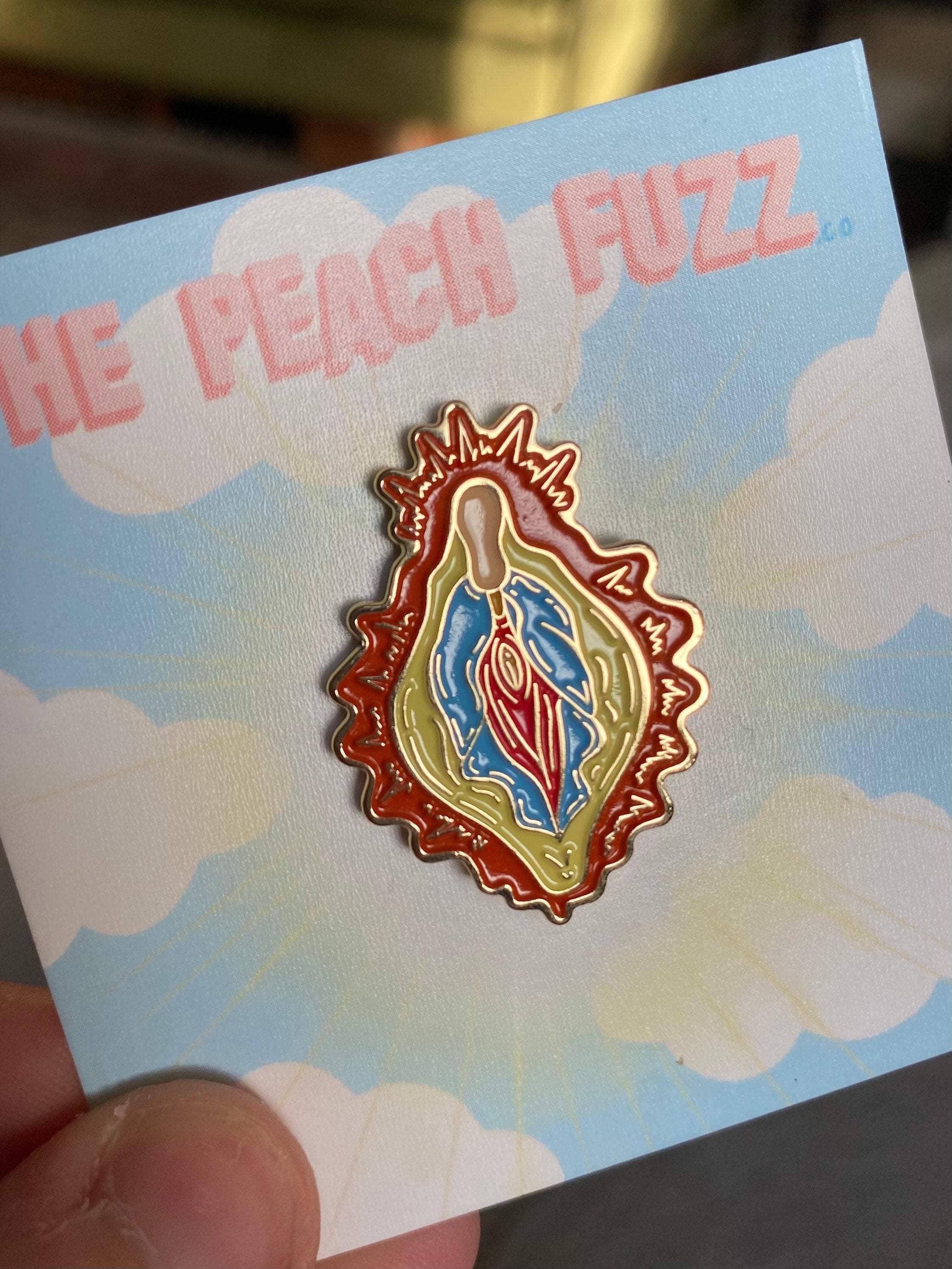 The Peach Fuzz - Wholesale Lapel Pin/Button - Vulva Mary Enamel Pin5