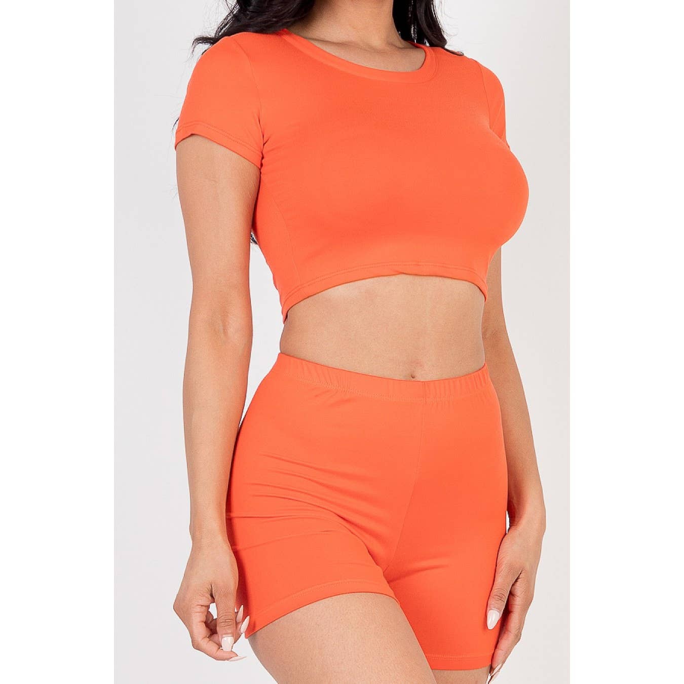 Timeless - Wholesale Lounge Set - Women's - Short Sleeve Crop Top and Shorts Set13