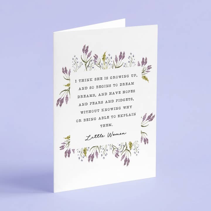 Little Women - 'She Is Growing Up' Literary Quote Card for wholesale by Quote and Quill