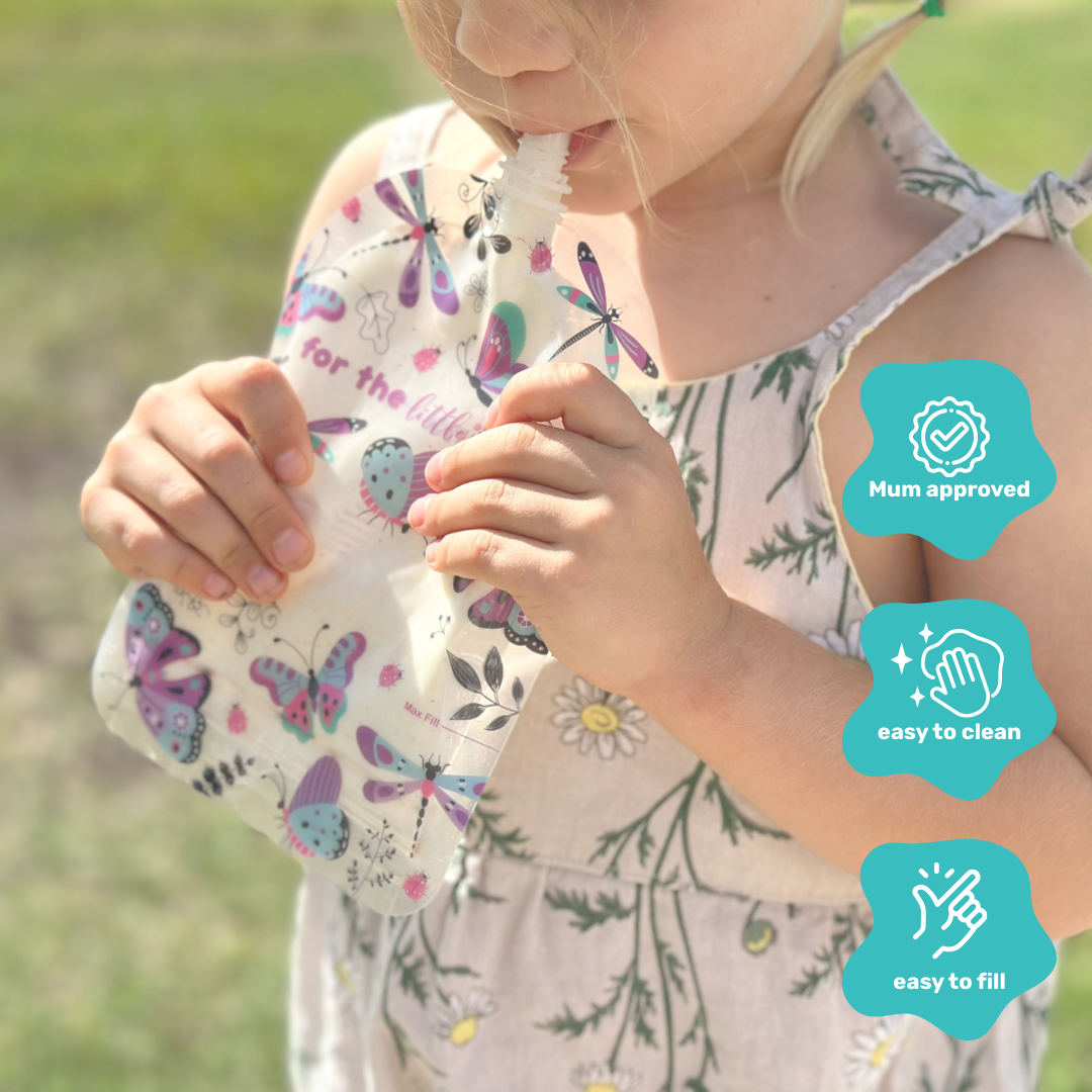 Sinchies - Wholesale Food storage wrap/bag - Sinchies 150ml Reusable Food Pouches - Flutterbys10